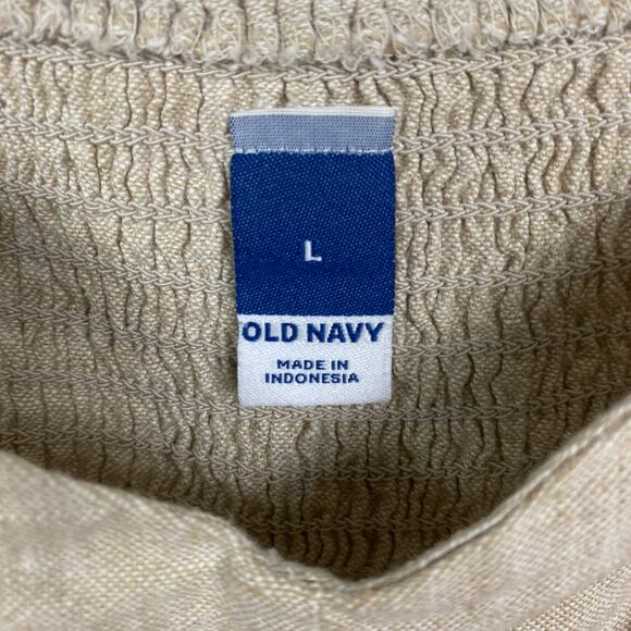 Old Navy Beige Fit&Flare Linen Blend Midi Dress Sz.L NWT - Picture 7 of 14